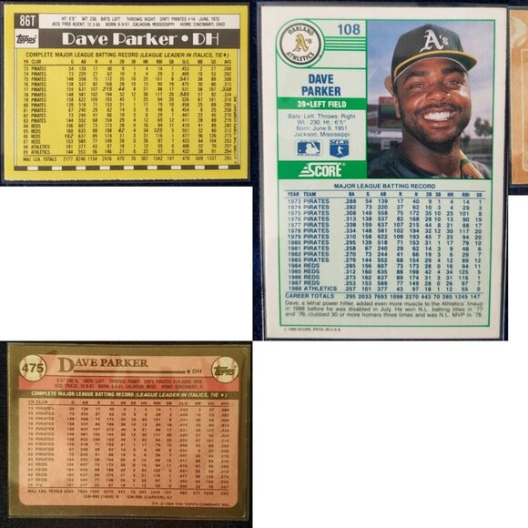 TOPPS & SCORE 1988-89-90 LOT OF 4 DAVE PARKER HOF BASEBALL CARDS 🐐🐍 - Picture 2 of 3